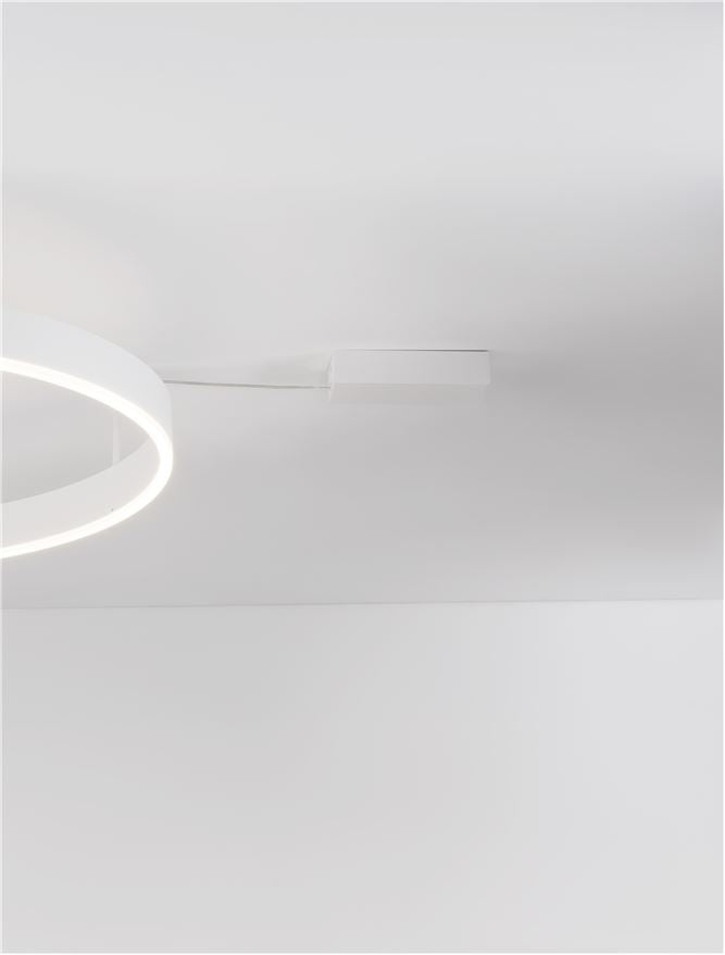 MOT Dimmable Sandy White Aluminium & Acrylic Ring Semi Flush Medium - ID 12551