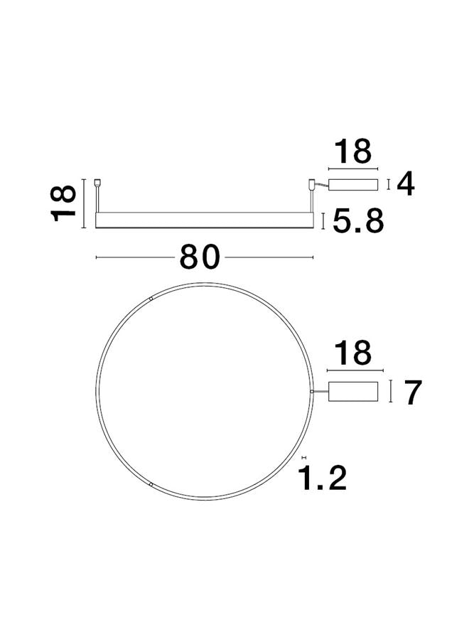 MOT Dimmable Sandy White Aluminium & Acrylic Ring Semi Flush Medium - ID 12551