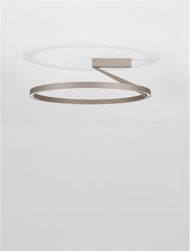 TIL Moca Coffee & Aluminium LED Semi-Flush Ceiling Light - ID 14471