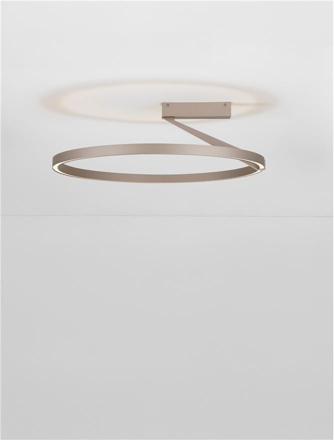 TIL Moca Coffee & Aluminium LED Semi-Flush Ceiling Light - ID 14471
