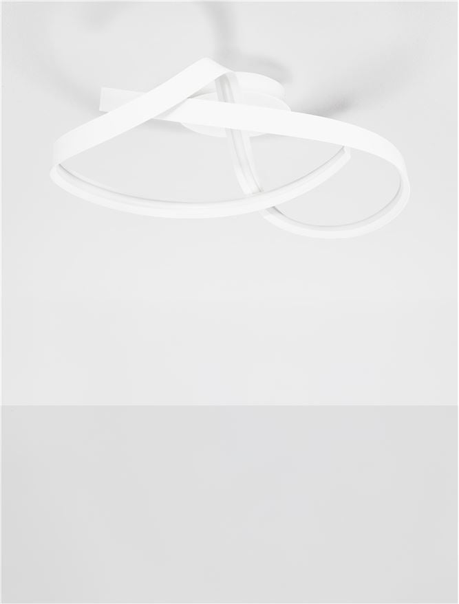 OLI Sandy White Twist LED Flush Ceiling Light - ID 14398
