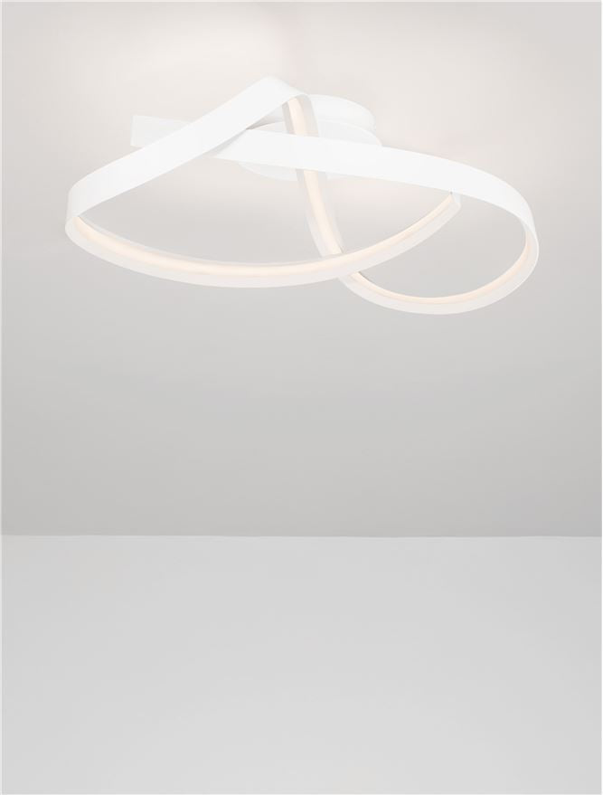 OLI Sandy White Twist LED Flush Ceiling Light - ID 14398