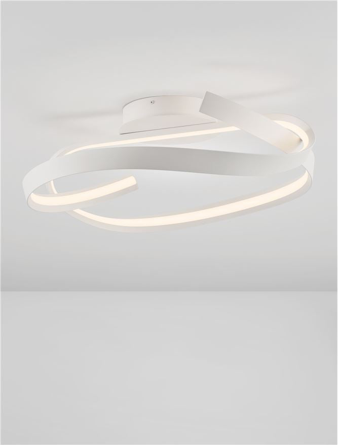 OLI Sandy White Twist LED Flush Ceiling Light - ID 14398