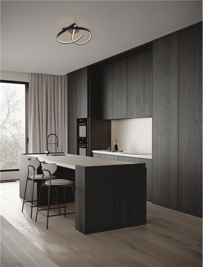 OLI Sandy Black Twist LED Flush Ceiling Light - ID 14399