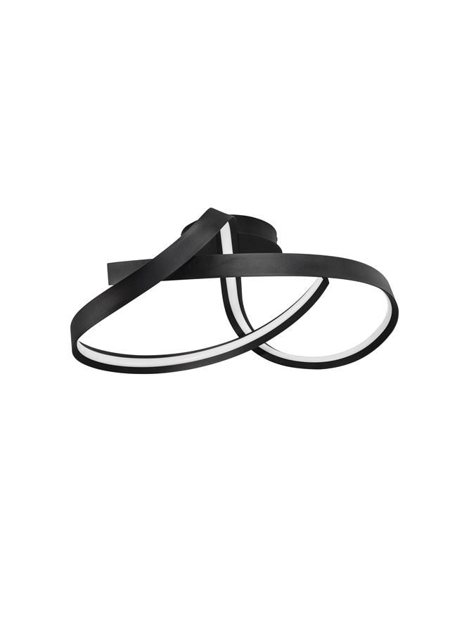 OLI Sandy Black Twist LED Flush Ceiling Light - ID 14399