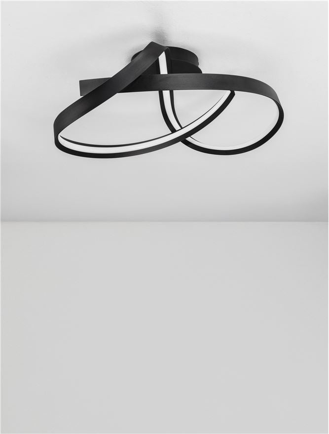 OLI Sandy Black Twist LED Flush Ceiling Light - ID 14399