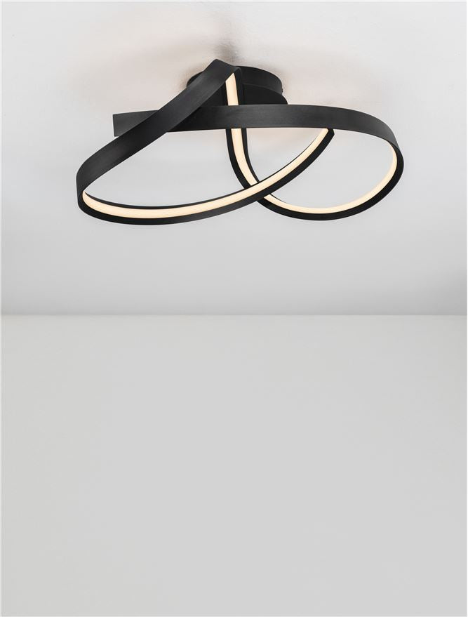 OLI Sandy Black Twist LED Flush Ceiling Light - ID 14399