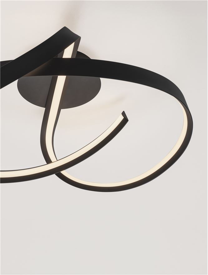 OLI Sandy Black Twist LED Flush Ceiling Light - ID 14399
