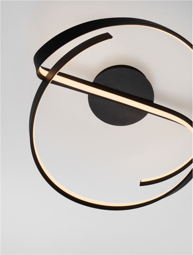 OLI Sandy Black Twist LED Flush Ceiling Light - ID 14399