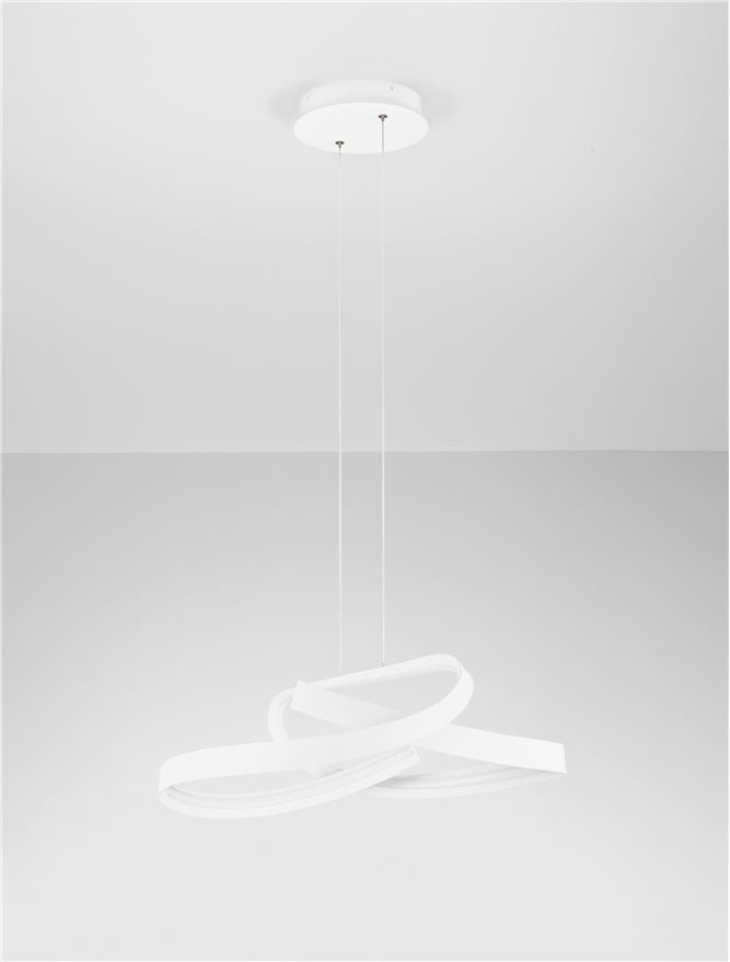 OLI Sandy White Twisted Ring LED Pendant - ID 14400
