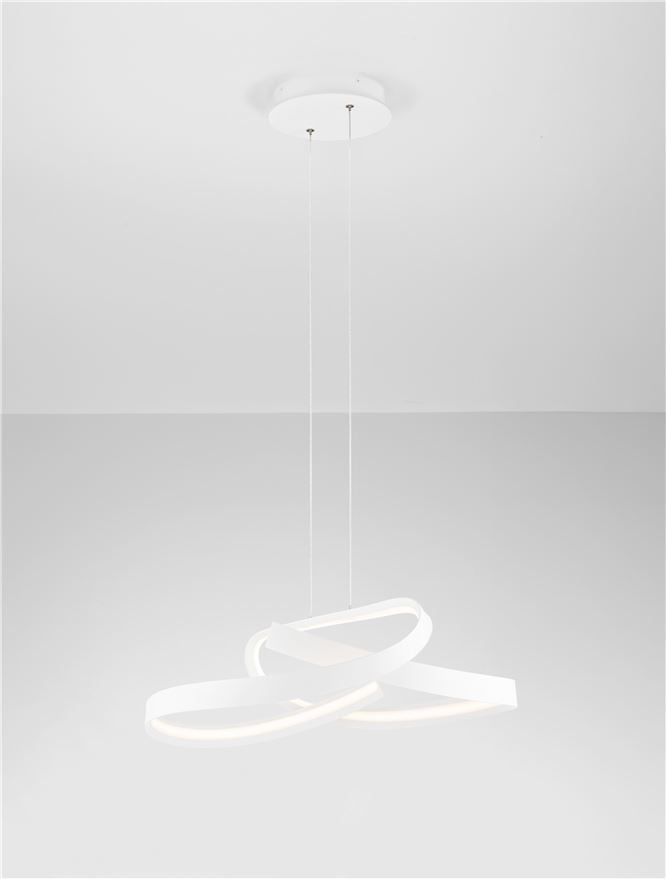 OLI Sandy White Twisted Ring LED Pendant - ID 14400