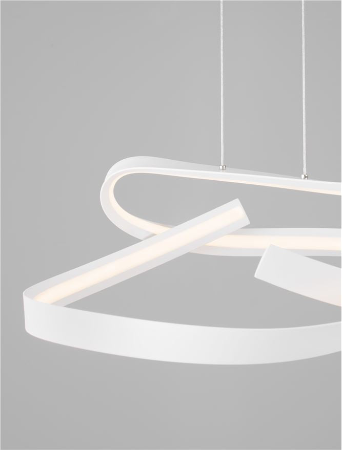 OLI Sandy White Twisted Ring LED Pendant - ID 14400