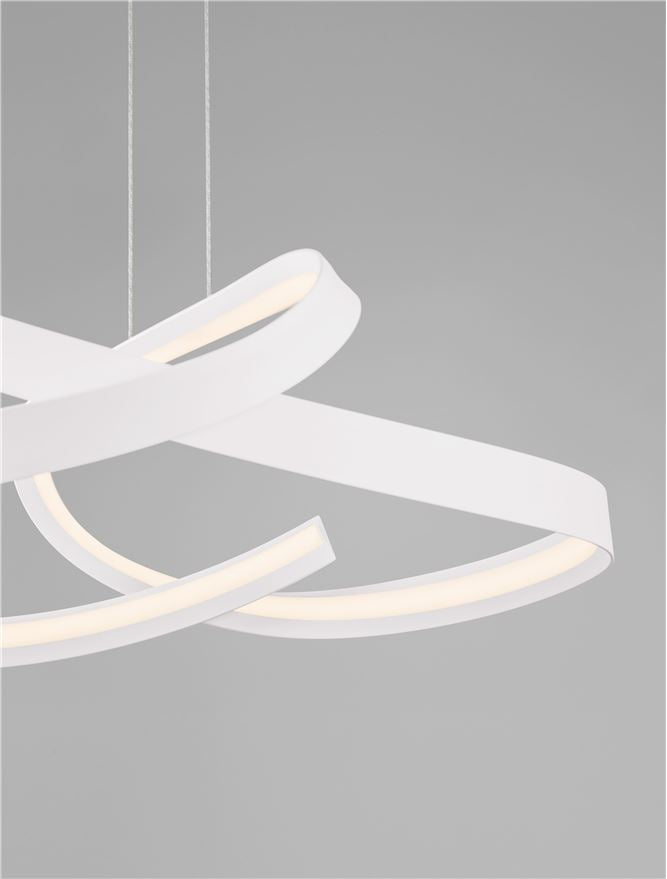 OLI Sandy White Twisted Ring LED Pendant - ID 14400