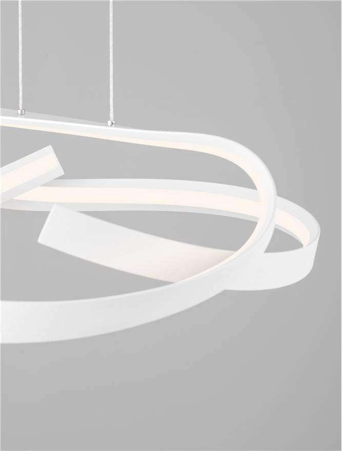OLI Sandy White Twisted Ring LED Pendant - ID 14400