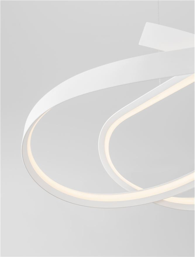 OLI Sandy White Twisted Ring LED Pendant - ID 14400