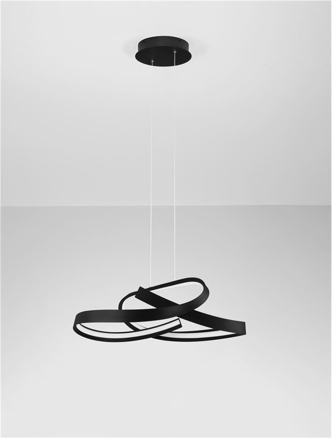 OLI Sandy Black Twisted Ring LED Pendant - ID 14401