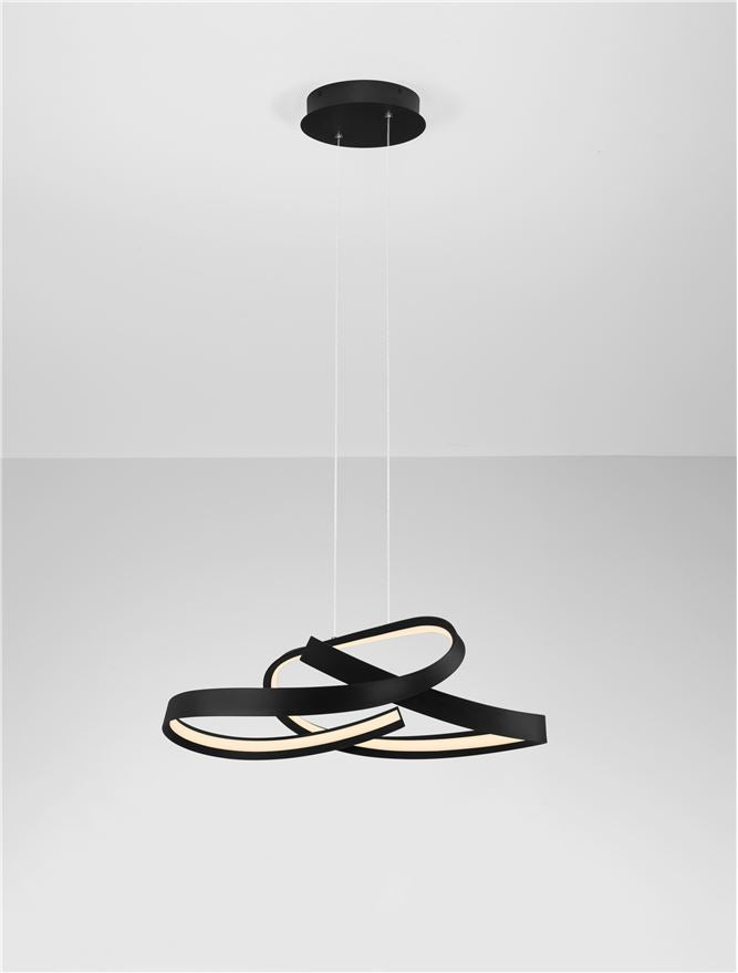 OLI Sandy Black Twisted Ring LED Pendant - ID 14401