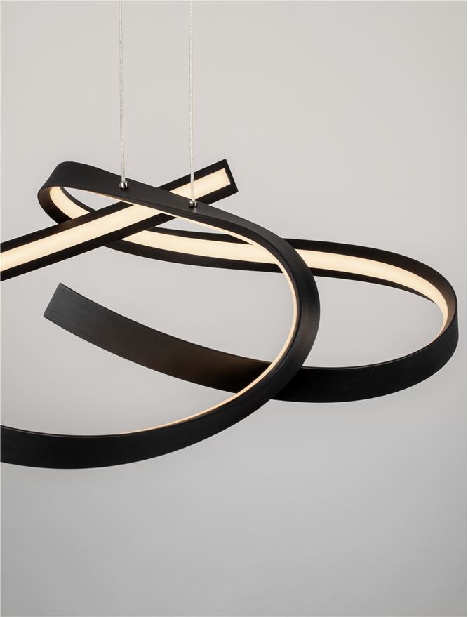 OLI Sandy Black Twisted Ring LED Pendant - ID 14401