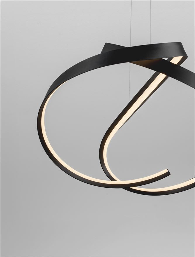 OLI Sandy Black Twisted Ring LED Pendant - ID 14401