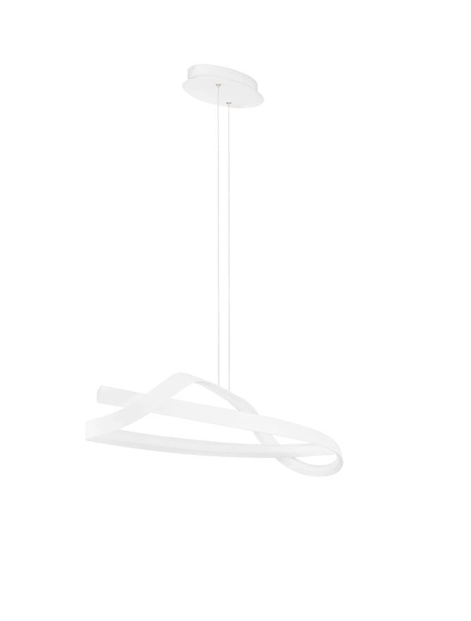 OLI Sandy White Twisted Ring LED Linear Pendant - ID 14403