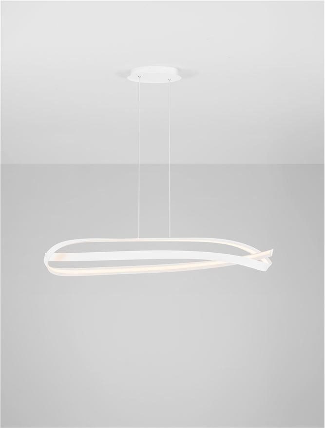 OLI Sandy White Twisted Ring LED Linear Pendant - ID 14403