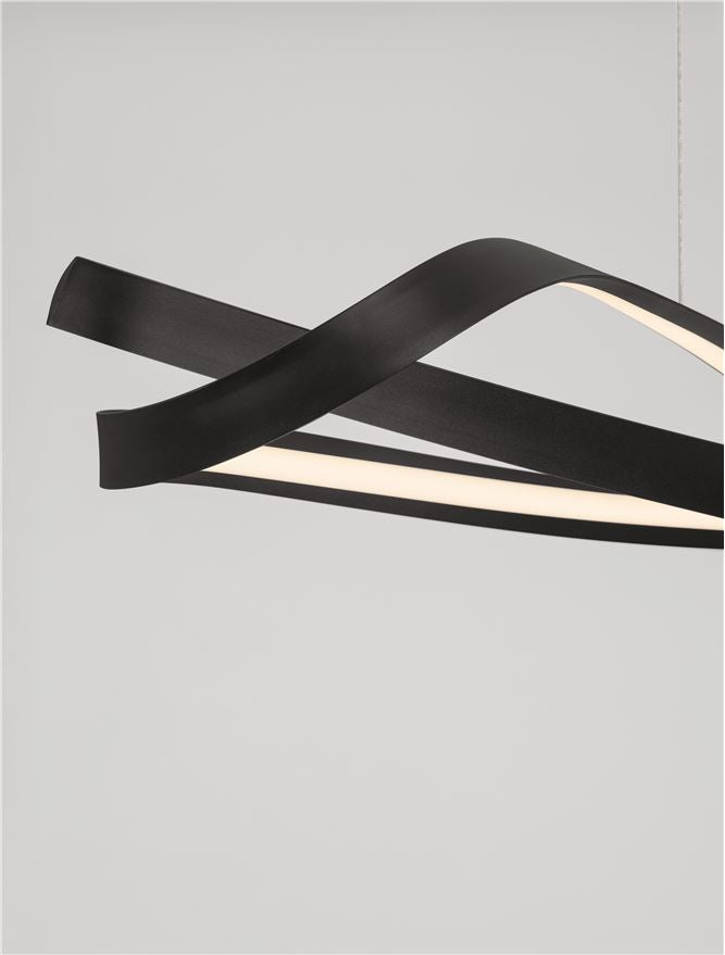 OLI Sandy Black Twisted Ring LED Linear Pendant - ID 14404