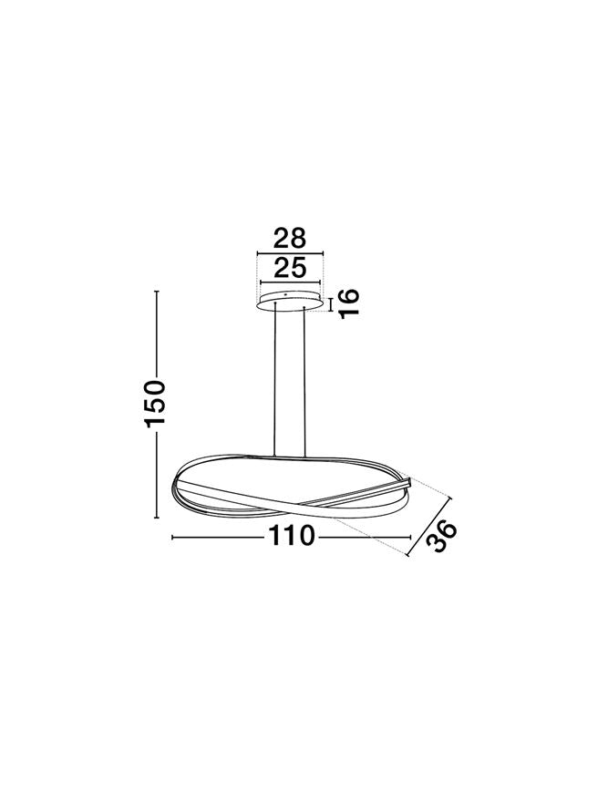 OLI Sandy Black Twisted Ring LED Linear Pendant - ID 14404