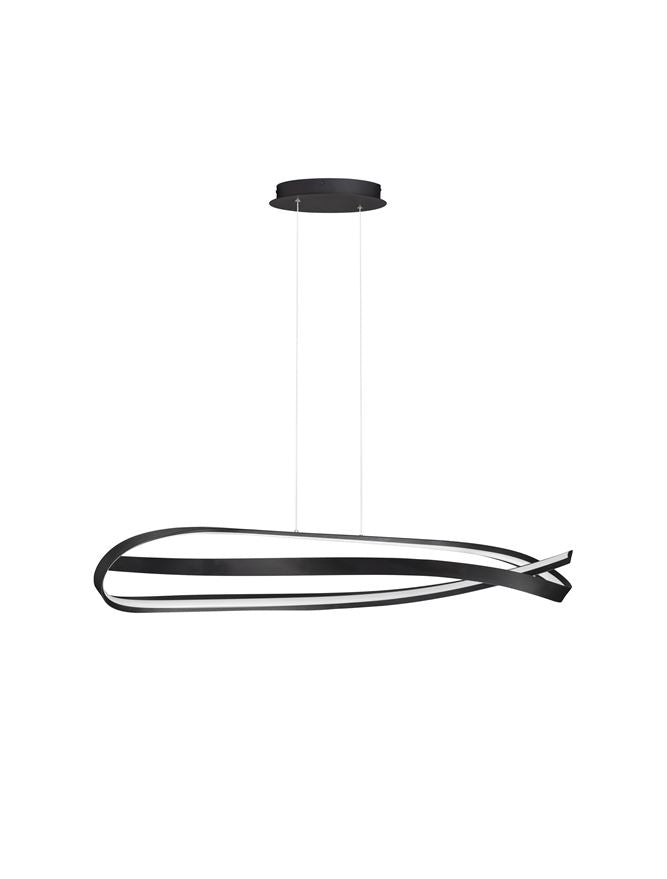 OLI Sandy Black Twisted Ring LED Linear Pendant - ID 14404