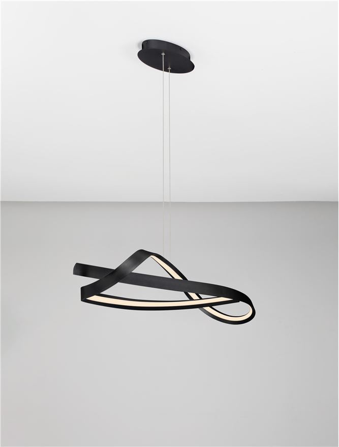 OLI Sandy Black Twisted Ring LED Linear Pendant - ID 14404