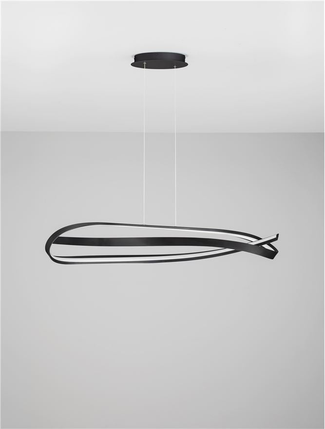 OLI Sandy Black Twisted Ring LED Linear Pendant - ID 14404