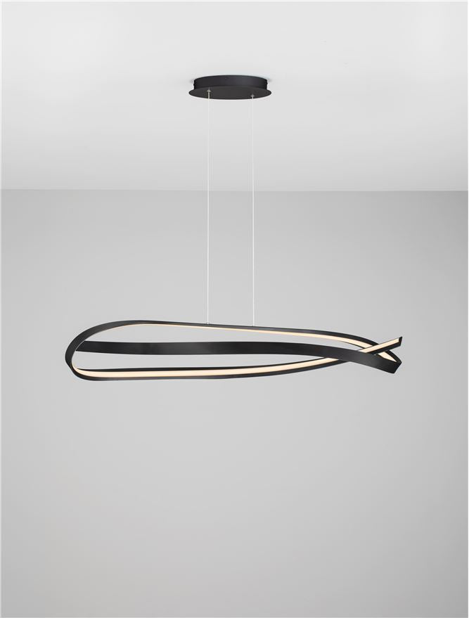 OLI Sandy Black Twisted Ring LED Linear Pendant - ID 14404