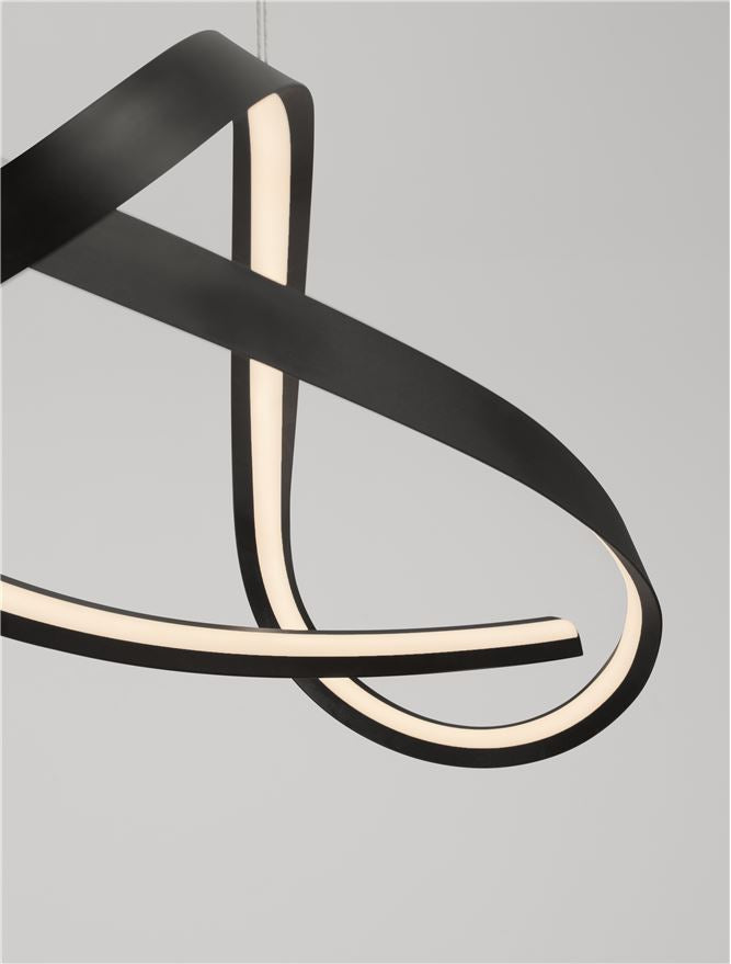 OLI Sandy Black Twisted Ring LED Linear Pendant - ID 14404