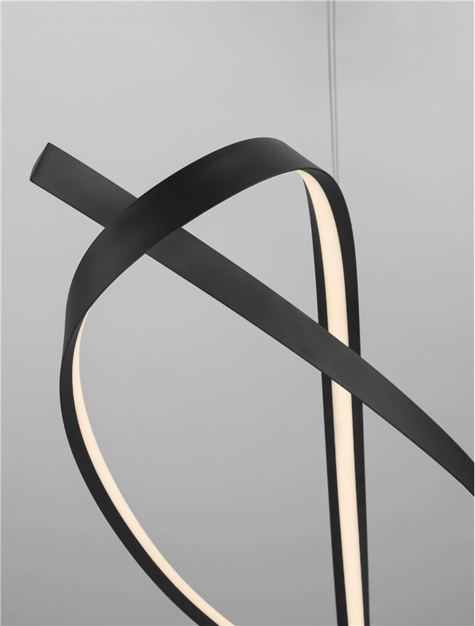 OLI Sandy Black Twisted Ring LED Linear Pendant - ID 14404