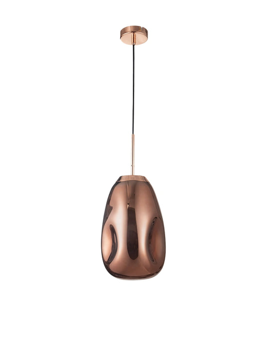VAL Copper Finish Dimpled Lozenge Single Pendant - ID 14807