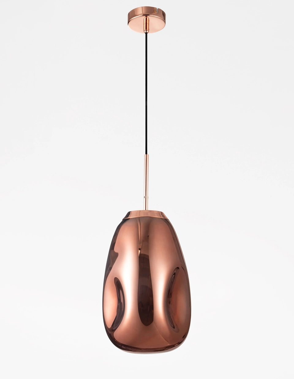 VAL Copper Finish Dimpled Lozenge Single Pendant - ID 14807
