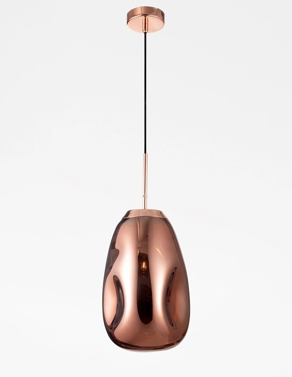 VAL Copper Finish Dimpled Lozenge Single Pendant - ID 14807