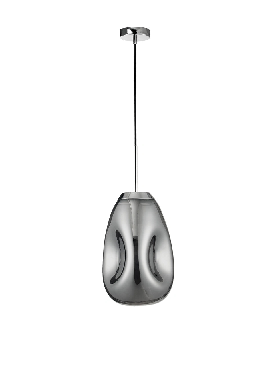 VAL Chrome Finish Dimpled Lozenge Single Pendant - ID 14806
