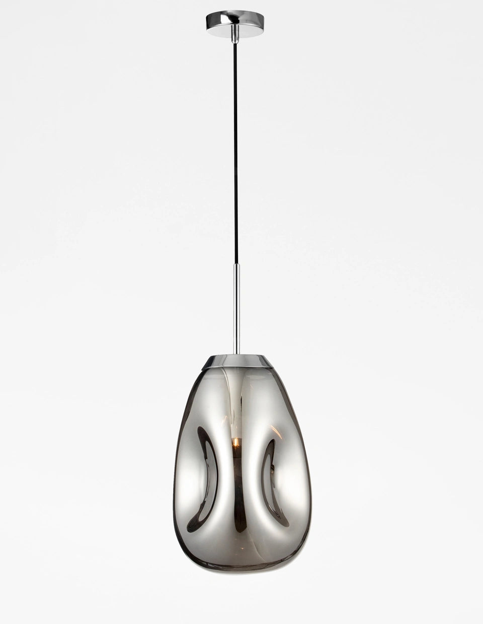 VAL Chrome Finish Dimpled Lozenge Single Pendant - ID 14806