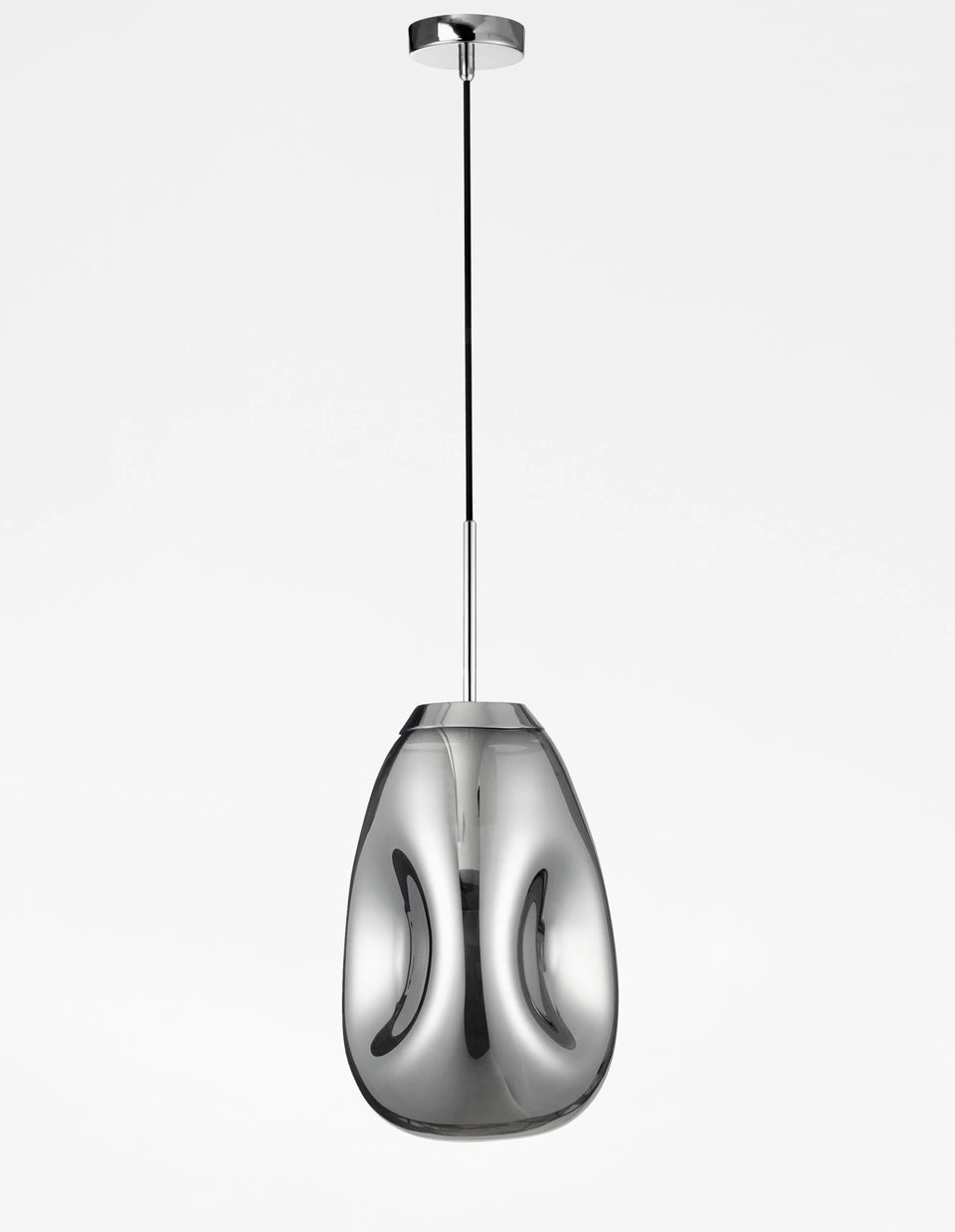 VAL Chrome Finish Dimpled Lozenge Single Pendant - ID 14806