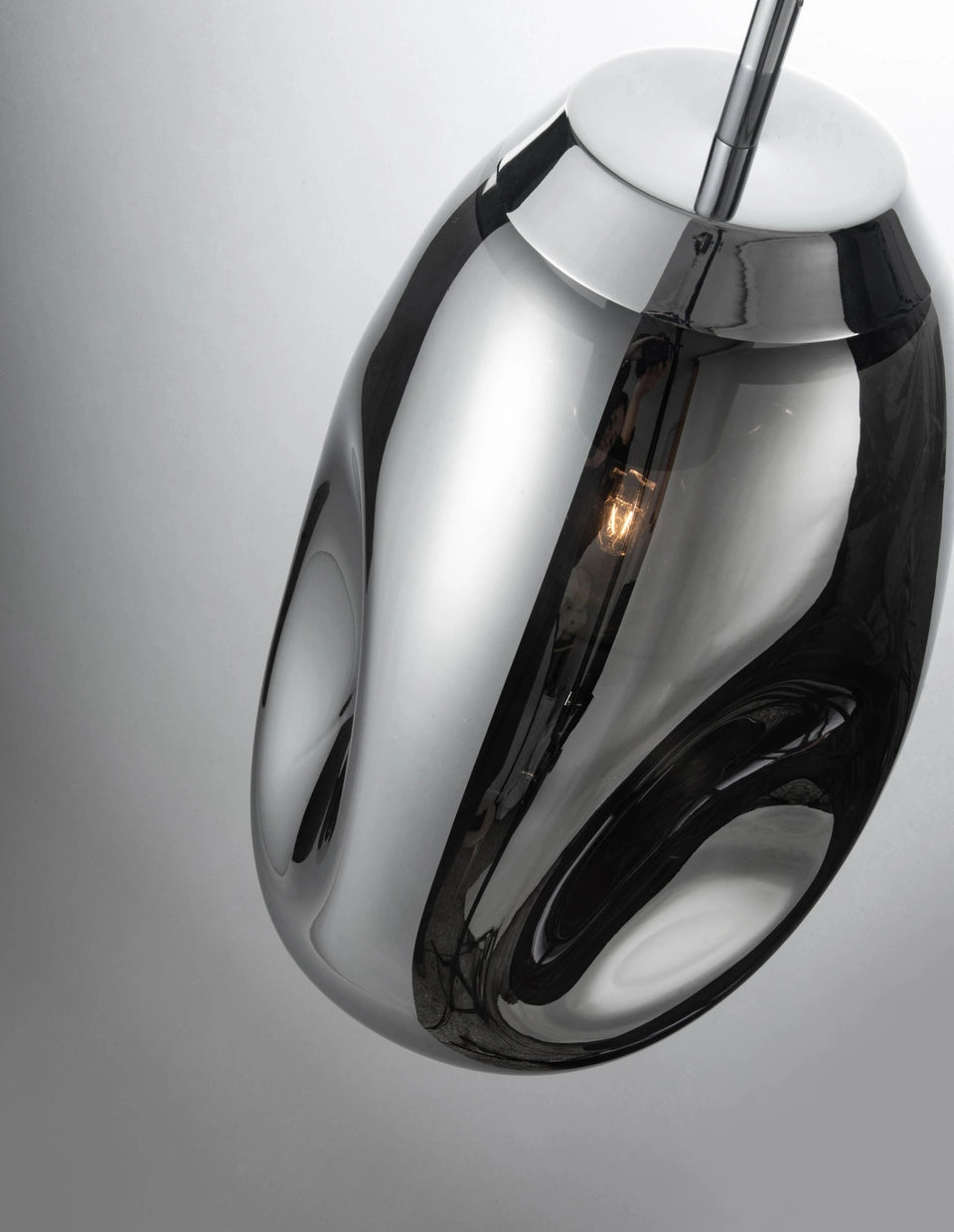 VAL Chrome Finish Dimpled Lozenge Single Pendant - ID 14806