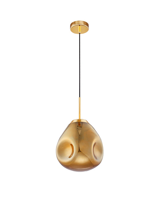 VAL Gold Finish Dimpled Single Pendant - ID 14805