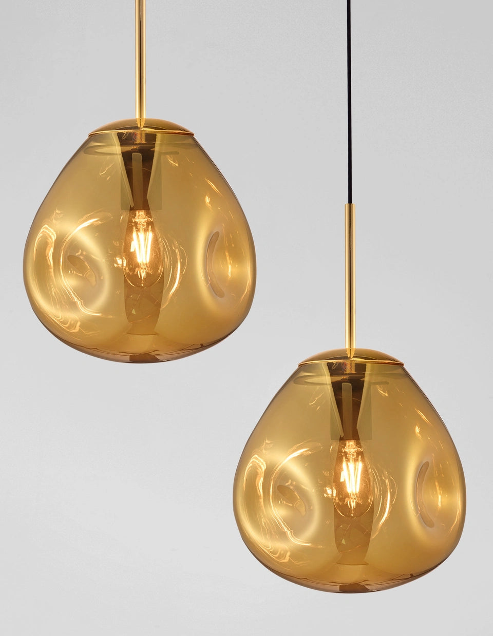 VAL Gold Finish Dimpled Single Pendant - ID 14805
