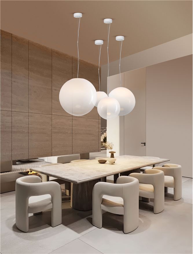 BOL Small 20cm Ethereal Gradient White Glass Pendant  - ID 14128