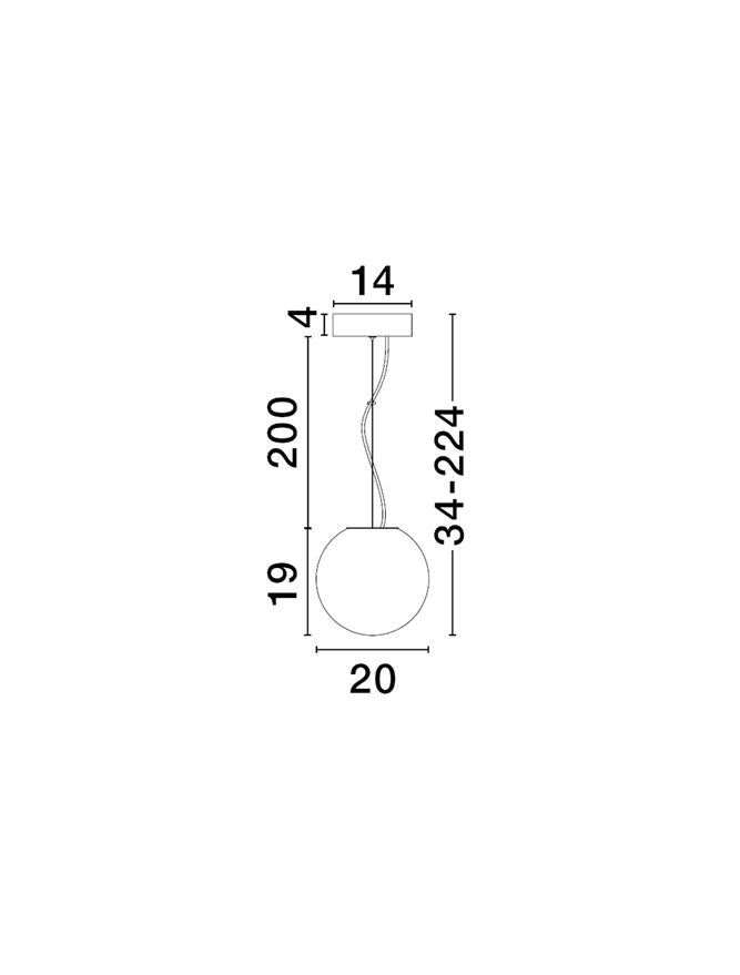 BOL Small 20cm Ethereal Gradient White Glass Pendant  - ID 14128