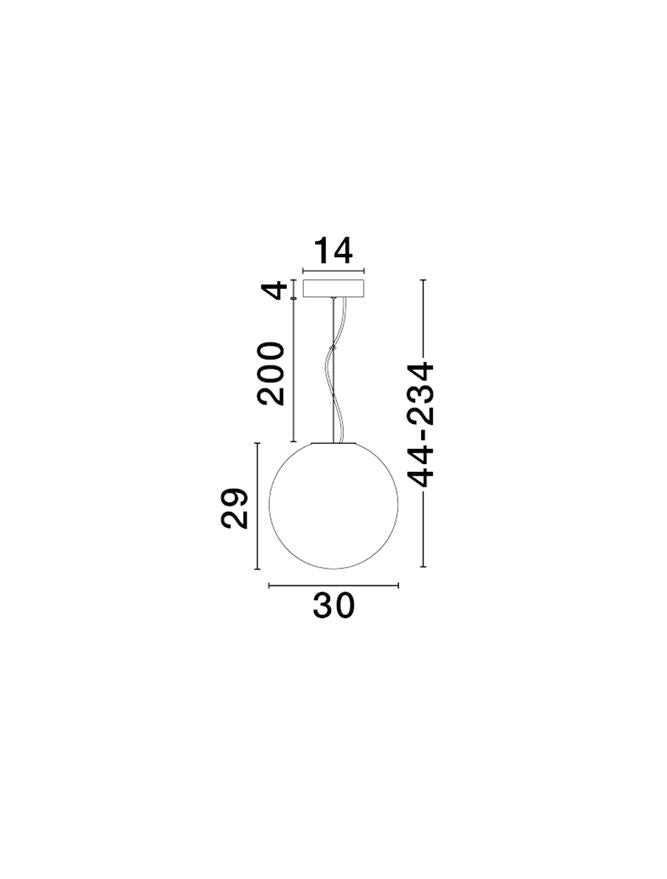 BOL Medium 30cm Ethereal Gradient White Glass Pendant  - ID 14129