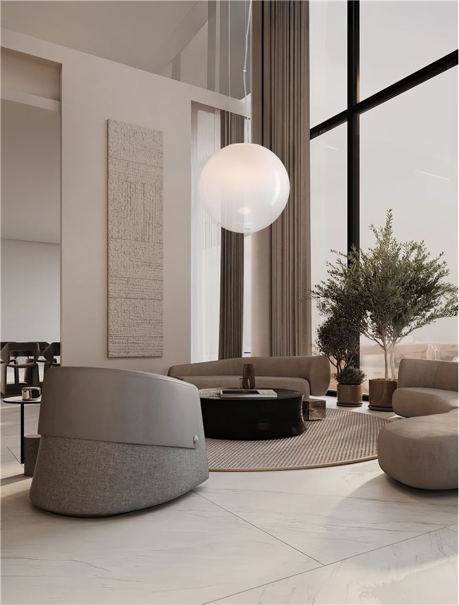 BOL X-Large 50cm Ethereal Gradient White Glass Pendant  - ID 14131