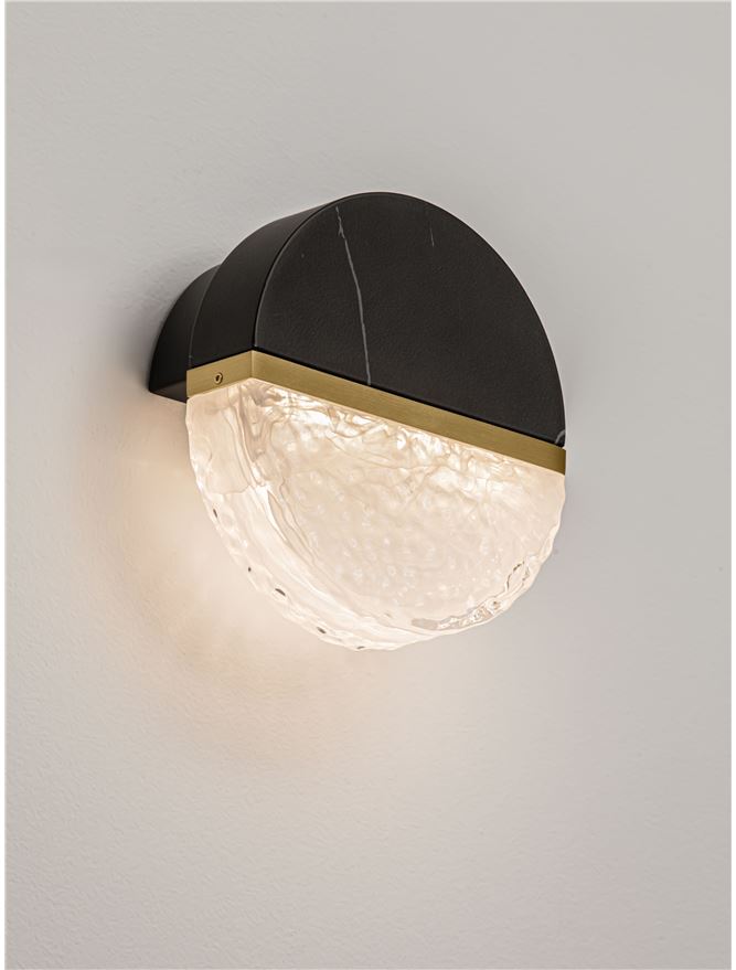 DOR Faux Black Marble & Cloud Glass Wall Light - ID 14157