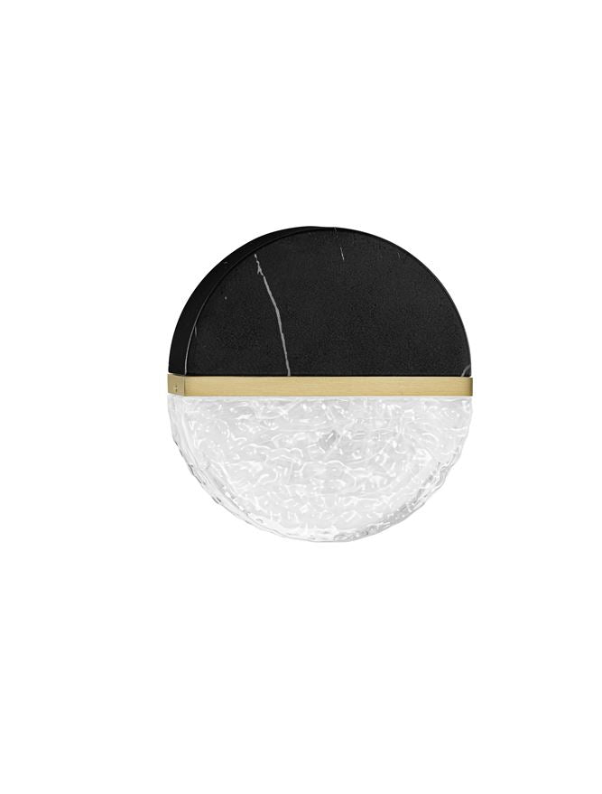 DOR Faux Black Marble & Cloud Glass Wall Light - ID 14157