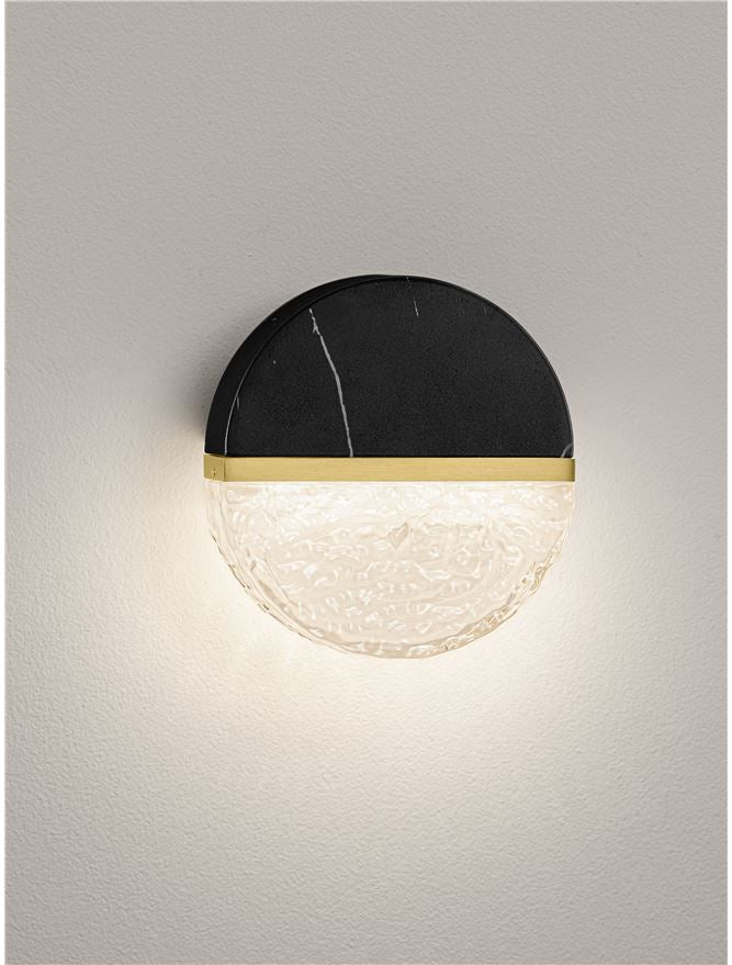 DOR Faux Black Marble & Cloud Glass Wall Light - ID 14157