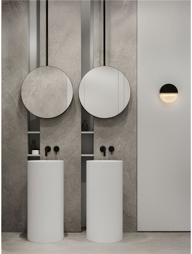 DOR Faux Black Marble & Cloud Glass Wall Light - ID 14157